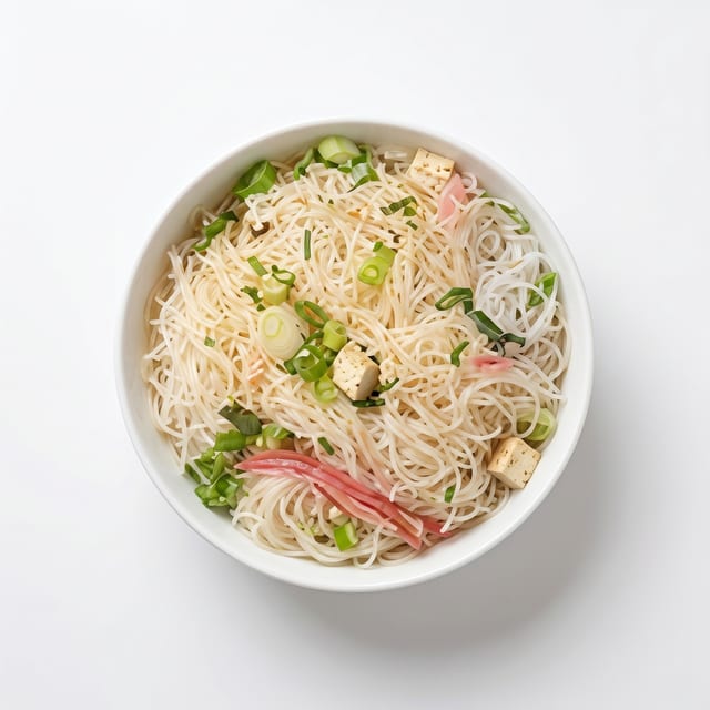B4. Rare Steak and Well Done Flank Pho Bowl.