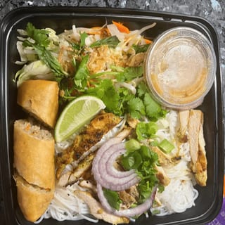 V2. Grilled Lemongrass Chicken and Egg Roll Vermicelli Bowl